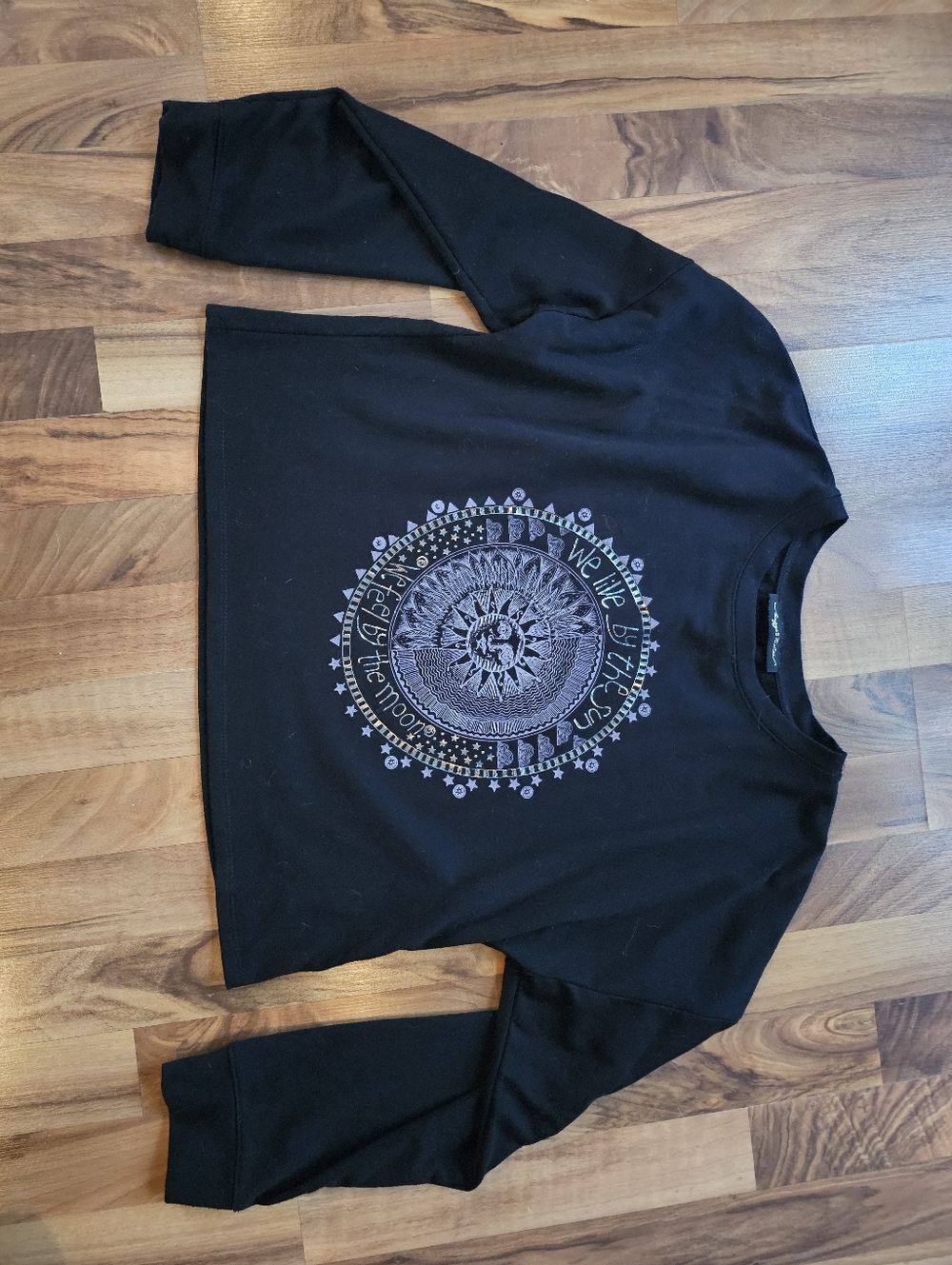 Black Women's Graphic Crewneck Sweater